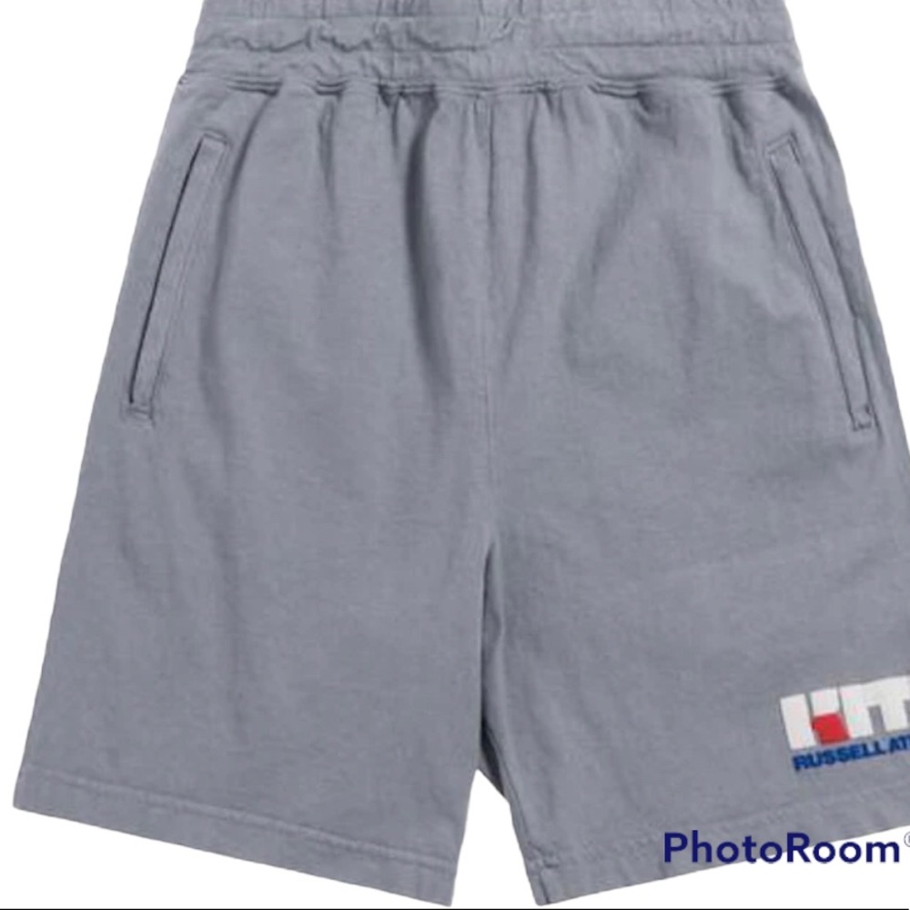 Russell X Kith Jersey Varsity Logo Shorts - Quarry Size Small NWT